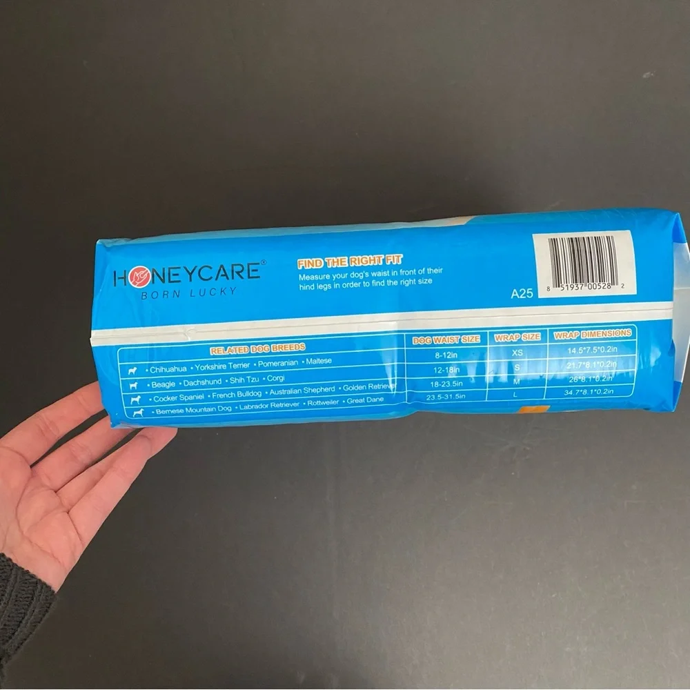 Honeycare Disposable Male Dog Wraps 50 Count SEALED New